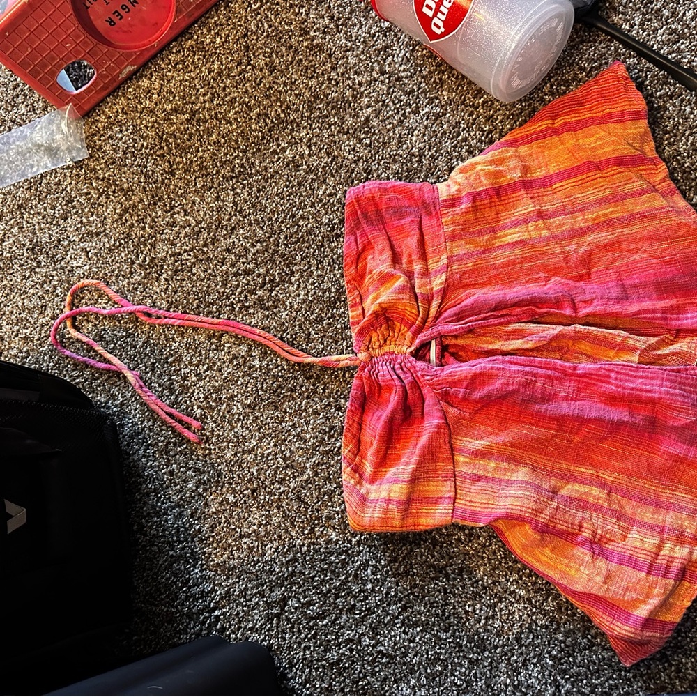 Urban Outfitters Pink and Orange Striped Top